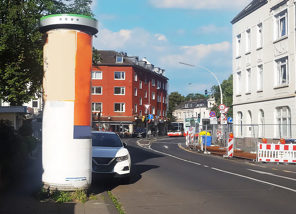 Alte Litfaßsäule im Bonner Musikerviertel. Tag der Litfaßsäule in Deutschland. Kuriose Feiertage - 1. Juli © 2023 Sven Giese – Bild 2 Alte Litfaßsäule im Bonner Musikerviertel. Tag der Litfaßsäule in Deutschland. Kuriose Feiertage - 1. Juli © 2023 Sven Giese – Bild 2